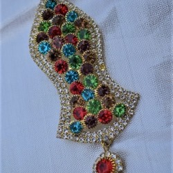 New Multicolor Pearls Nalain Sharif Large Badge 