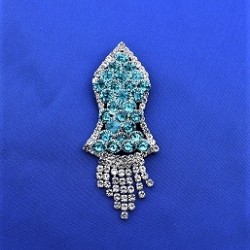 New Sea Blue Pearls Nalain Sharif Small Badge 
