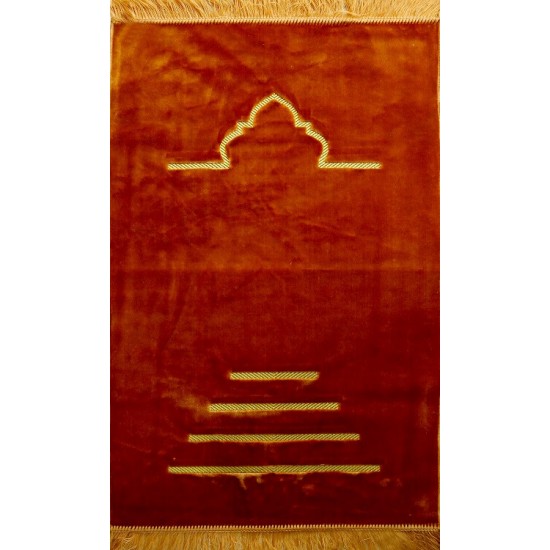 Brown Yellow Cut Prayer Rug