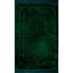 Double Layered Dark Green Velvet Prayer Rug