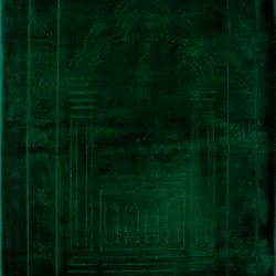 Double Layered Dark Green Velvet Prayer Rug