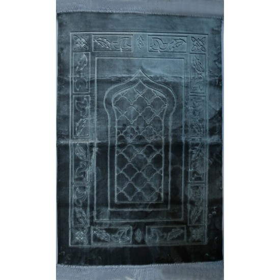 Double Layered Grey Velvet Prayer Rug