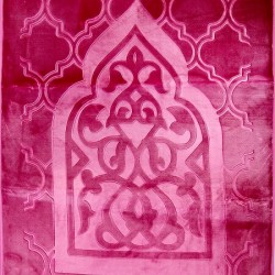 Double Layered Pink Velvet Prayer Rug