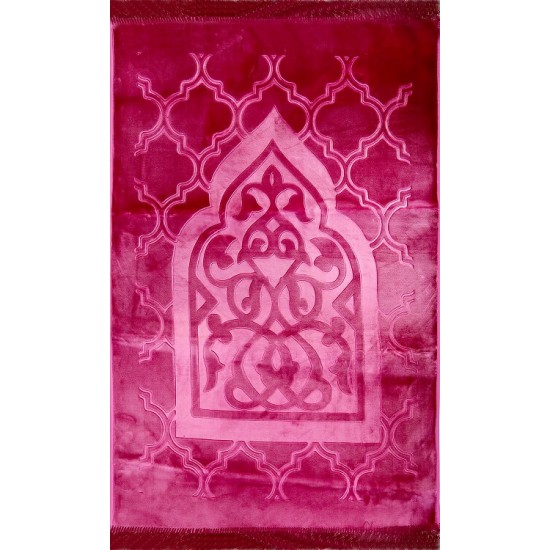 Double Layered Pink Velvet Prayer Rug