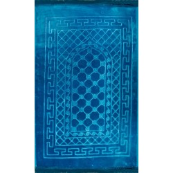 Double Layered Sea Blue Velvet Prayer Rug