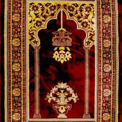 Maroon Golden Prayer Rug