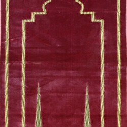 Maroon Yellow Cut Prayer Rug