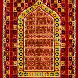 Multi Layered Embroidery Red Large Prayer Rug