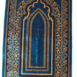 Sea Blue Flowered Prayer Rug