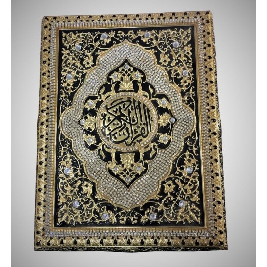 Quran Sharif Box Golden and Black 