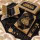 Black & Gold Islamic Gift Set with Decorative Quran Accessories