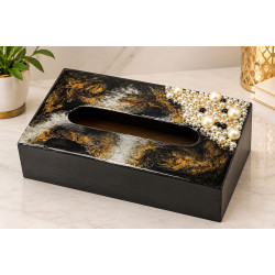 Elegant Pearl Decorated Resin Tissue Holder