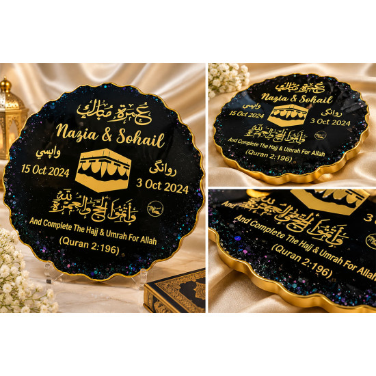 Custom Hajj & Umrah Mubarak Islamic Resin Plaque