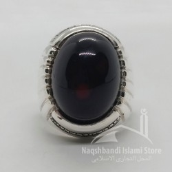 Black Yemeni Aqeeq Silver Ring – Timeless Sunnah Elegance