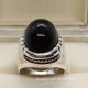Black Yemeni Aqeeq Silver Ring – Timeless Sunnah Elegance