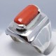 Natural Dark Deep Red Coral Marjan Ring