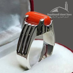 Radiant Marjan Elegance – Coral Capsule Silver Ring for Spiritual Vitality