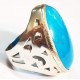 Oceanic Blue Oval shape stone Turquoise Feroza Silver Ring