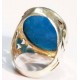 Oceanic Blue Oval shape stone Turquoise Feroza Silver Ring