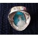 Natural Turquoise Feroza Oval Shape Silver Ring