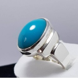 Azure Essence: Sterling Turquoise Silver Ring of Natural Beauty