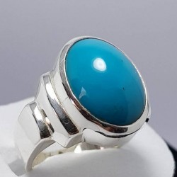 Azure Essence: Sterling Turquoise Silver Ring of Natural Beauty