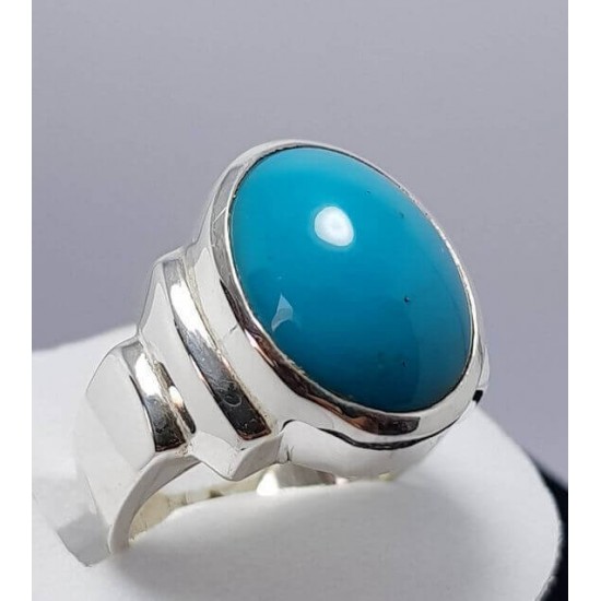 Azure Essence: Sterling Turquoise Silver Ring of Natural Beauty