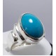 Azure Essence: Sterling Turquoise Silver Ring of Natural Beauty