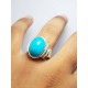 Azure Essence: Sterling Turquoise Silver Ring of Natural Beauty