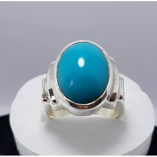 Azure Essence: Sterling Turquoise Silver Ring of Natural Beauty