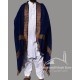 Baghdadi Shawl Sufi Muslim Blue Kashmiri Pashmina Shawl Wool Woven Embroidery 