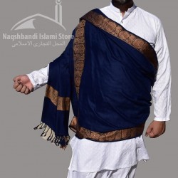 Baghdadi Shawl Sufi Muslim Blue Kashmiri Pashmina Shawl Wool Woven Embroidery 