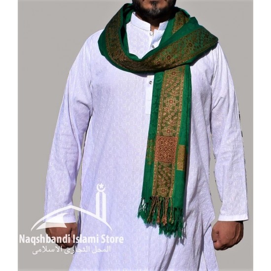 Baghdadi Shawl Sufi Muslim Green Kashmiri Pashmina Shawl Wool Woven Embroidery 