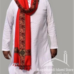 Baghdadi Shawl Sufi Muslim Red Kashmiri Pashmina Shawl Wool Woven Embroidery 
