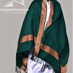 Baghdadi Shawl Sufi Muslim Dark Green Kashmiri Pashmina Shawl Wool Woven Embroidery 