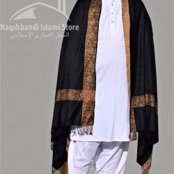 Baghdadi Shawl Sufi Muslim Black Kashmiri Pashmina Shawl Wool Woven Embroidery 