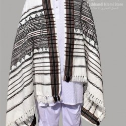 White Handmade Sindhi Thar Woolen Shawl