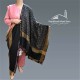 Women Shawl Black and Golden Self Embroidery