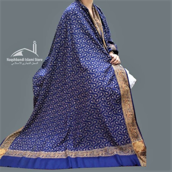 Women Navy Blue Full Embroidered Kashmiri Shawl