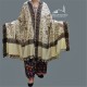 Women Shawl Skin Color Beautifully Flowered and Four Corners Full Embroidered