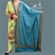 Women Shawl Turquoise Blue Acro Woolen All Borders Embroidery