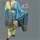 Women Shawl Turquoise Blue Acro Woolen All Borders Embroidery