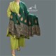 Women Shawl Acro Green Woolen Brown Designer Sides