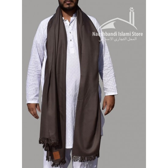 Mix Woolen Dark Grey Plain Kashmiri Shawl for Men