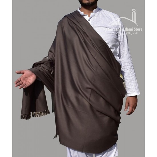 Mix Woolen Dark Grey Plain Kashmiri Shawl for Men