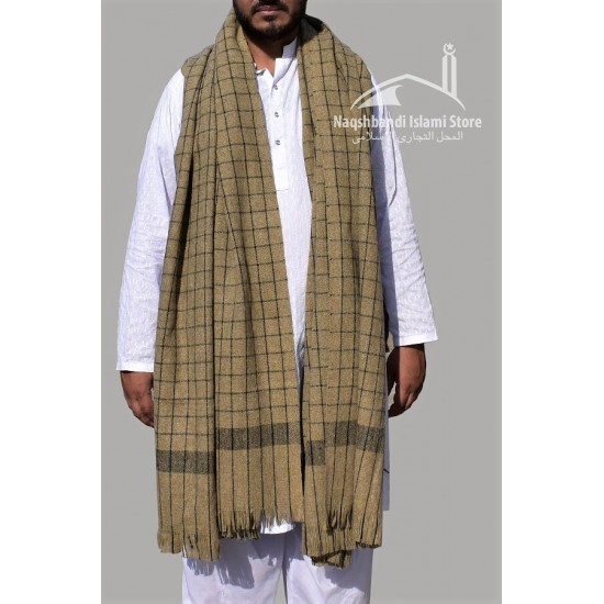 Pure Wool Checked Shawl for Men