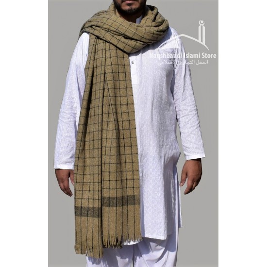 Pure Wool Checked Shawl for Men