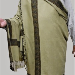 Baghdadi Shawl Sufi Muslim Skin Cream Kashmiri Pashmina Shawl Wool Woven Embroidery