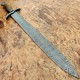 NS-102 CUSTOM HANDMADE 26 Inches Damascus Steel Sword Paka Wood Handle