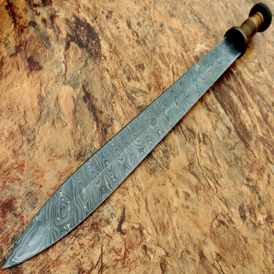 NS-104 CUSTOM HANDMADE 28 Inches Damascus Steel Sword Paka Wood Handle